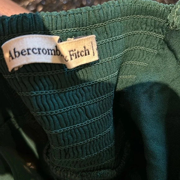 Abercrombie olive green chiffon puff long sleeve blouse  Sz S - Picture 4 of 16